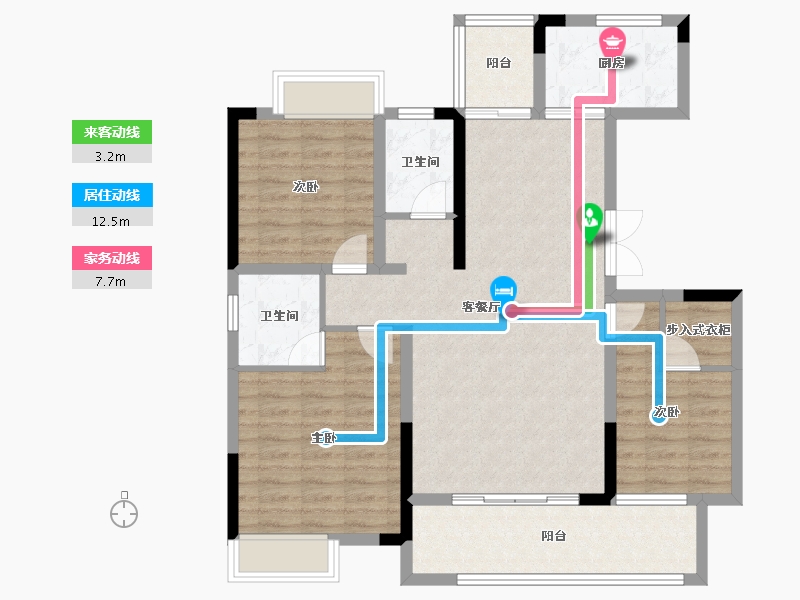 贵州省-遵义市-遵义国际商贸城商城雅苑-100.91-户型库-动静线