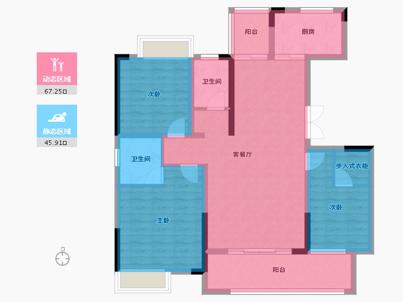 贵州省-遵义市-遵义国际商贸城商城雅苑-100.91-户型库-动静分区