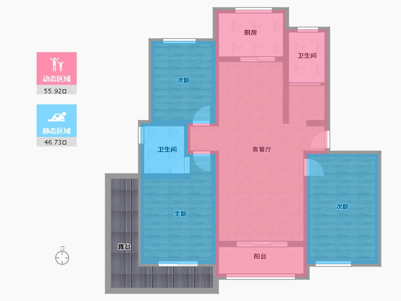 河南省-濮阳市-龙泰·玺园-100.95-户型库-动静分区