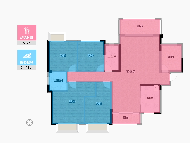 湖南省-郴州市-皇廷凤凰城-115.97-户型库-动静分区