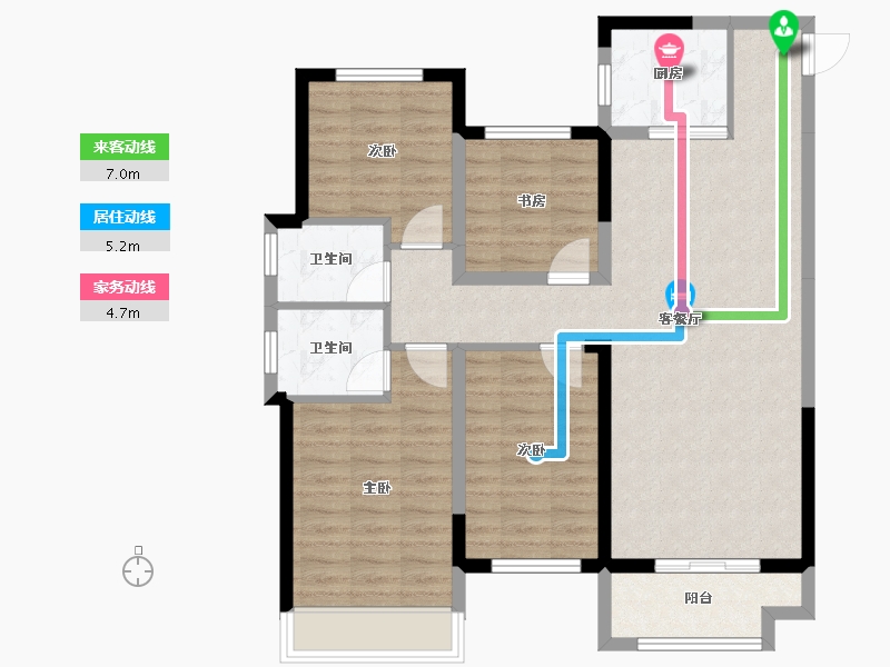 贵州省-遵义市-遵义国际商贸城商城雅苑-92.03-户型库-动静线