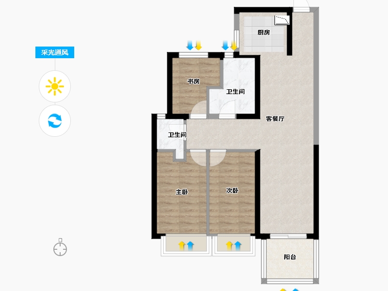 河南省-郑州市-建海当代公园阅MOMΛ-71.20-户型库-采光通风