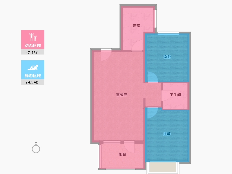 河北省-廊坊市-霸州荣盛枫林苑-64.13-户型库-动静分区