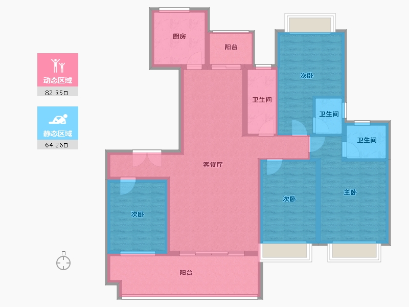 广东省-汕尾市-荣归故里富航花园-131.75-户型库-动静分区