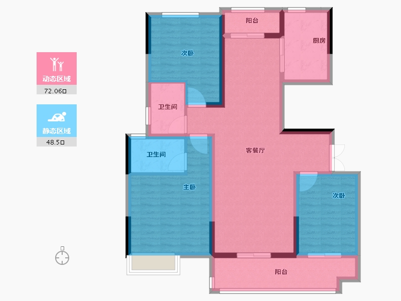 河南省-周口市-建业幸福里东望-108.00-户型库-动静分区