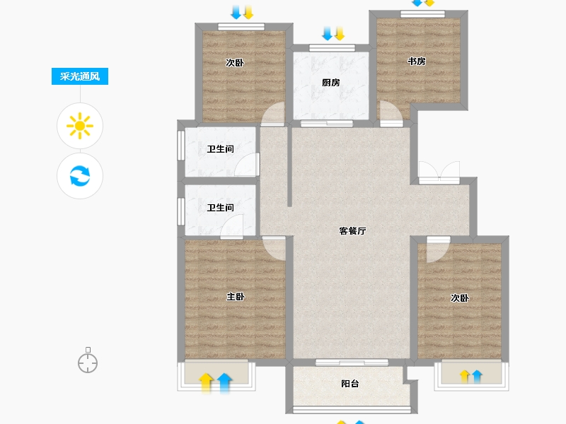 河南省-商丘市-常春藤畅馨园-102.23-户型库-采光通风