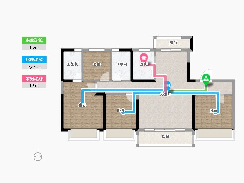 河南省-濮阳市-碧桂园·翡翠华府-108.80-户型库-动静线