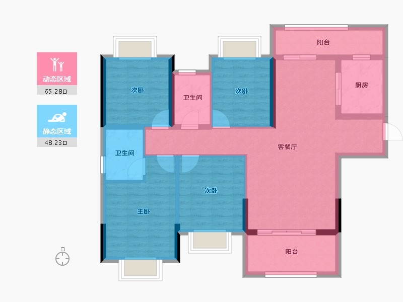 广东省-河源市-维景南城花园-101.31-户型库-动静分区