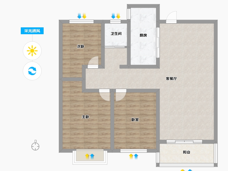 河南省-濮阳市-丽景上品-92.00-户型库-采光通风