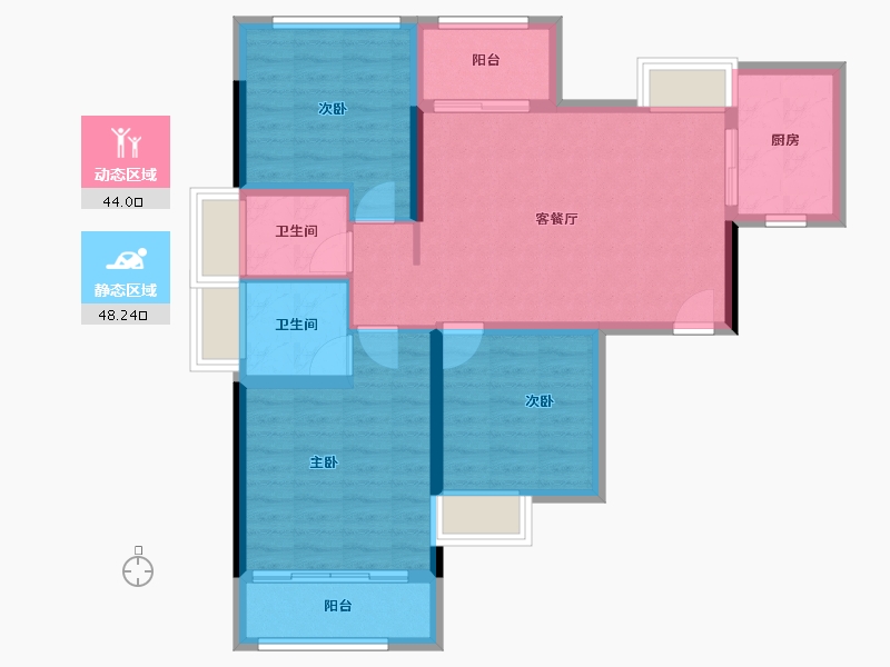 福建省-福州市-中铁城江督府-82.30-户型库-动静分区