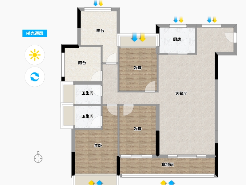 安徽省-滁州市-远东苏滁壹号-116.32-户型库-采光通风