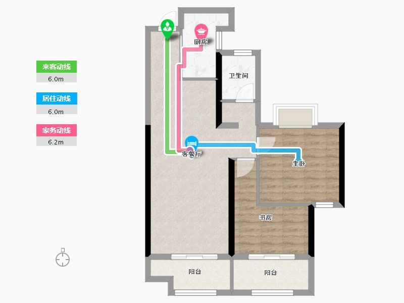 福建省-福州市-中铁城江督府-70.45-户型库-动静线