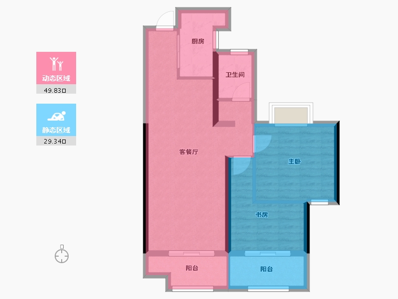 福建省-福州市-中铁城江督府-70.45-户型库-动静分区