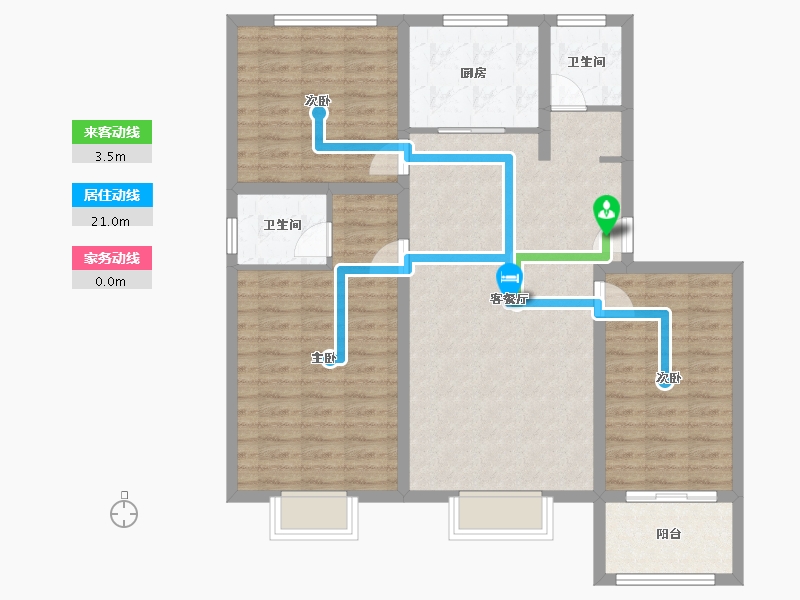 山东省-济宁市-九巨龙青年城3期·华锦苑-101.63-户型库-动静线