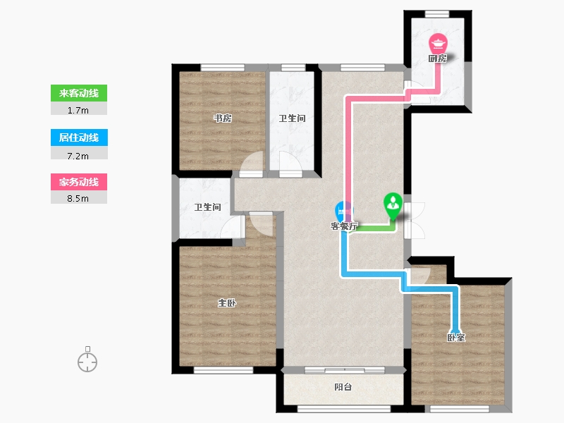 内蒙古自治区-呼和浩特市-至诚金融世家-95.97-户型库-动静线