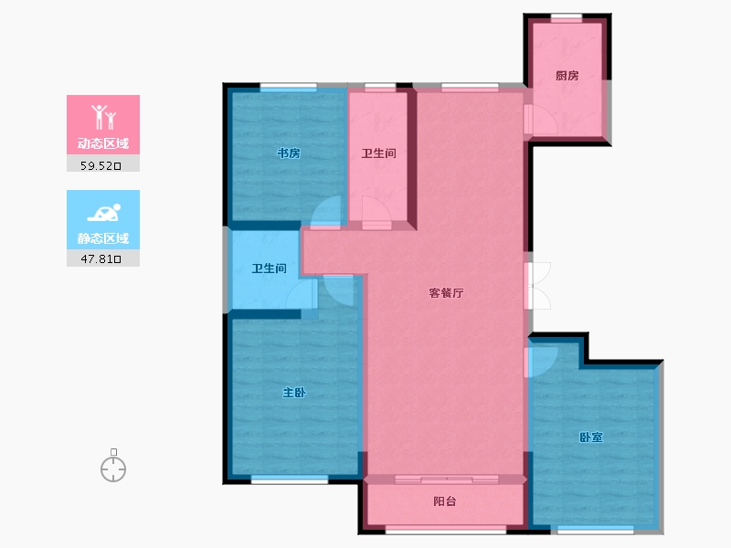 内蒙古自治区-呼和浩特市-至诚金融世家-95.97-户型库-动静分区