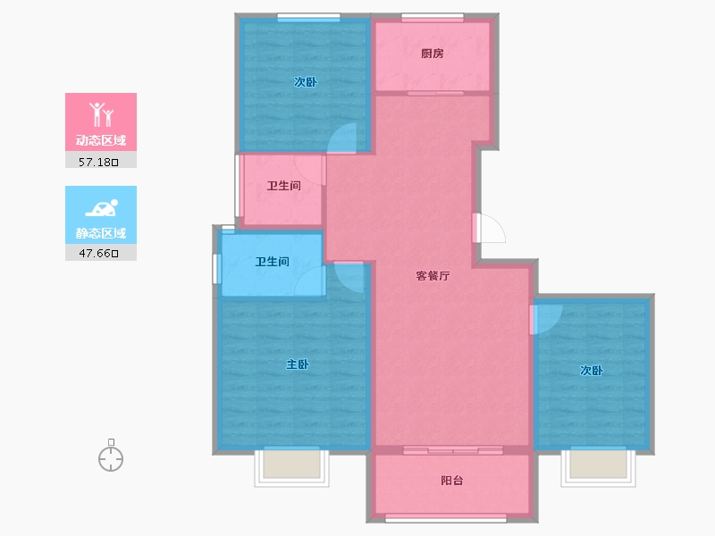 河南省-濮阳市-向荣壹号院-94.39-户型库-动静分区