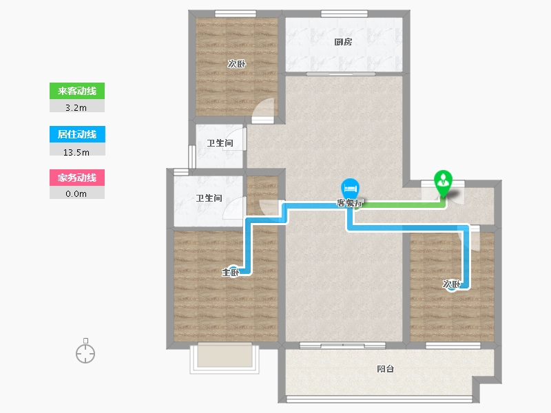 河南省-濮阳市-汇丰胜东花园2期-107.12-户型库-动静线