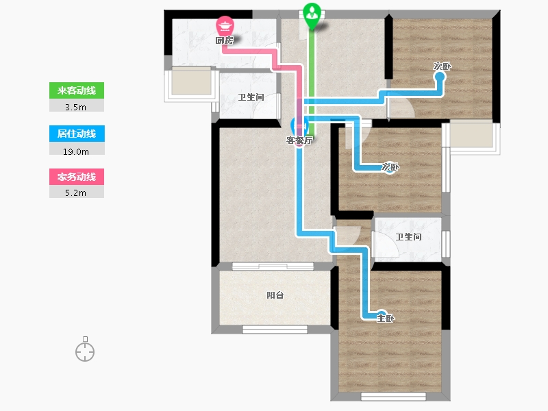 福建省-福州市-中铁城江督府-71.85-户型库-动静线