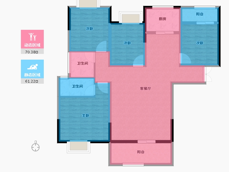 湖北省-十堰市-芳林雅苑•翡翠郡-117.94-户型库-动静分区