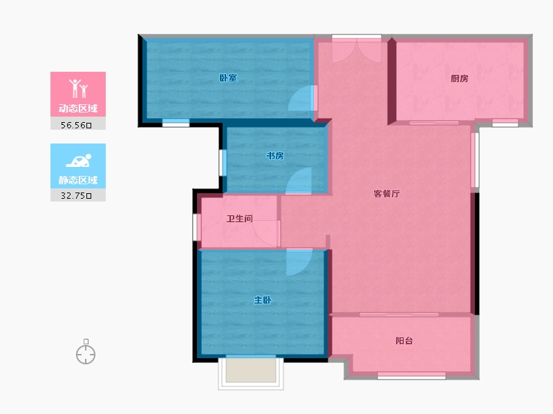 湖南省-湘潭市-长房万楼公馆-80.31-户型库-动静分区