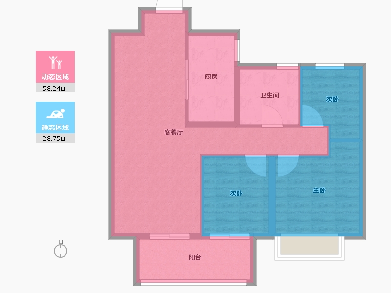 江苏省-徐州市-银城致享城-78.40-户型库-动静分区