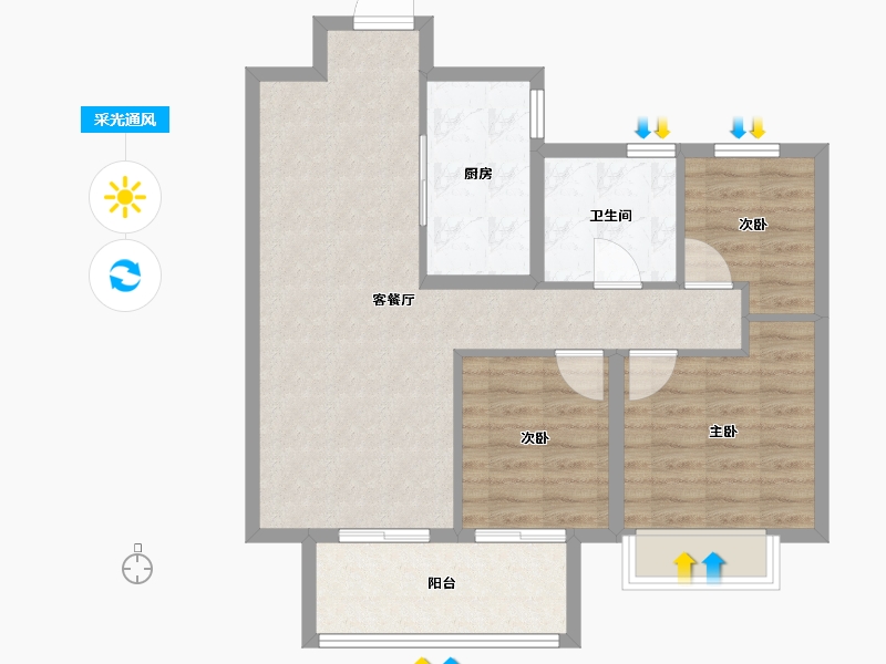 江苏省-徐州市-银城致享城-78.40-户型库-采光通风