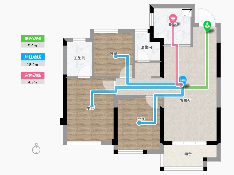 福建省-宁德市-福州湖滨府-71.20-户型库-动静线