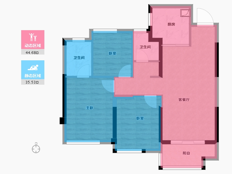 福建省-宁德市-福州湖滨府-71.20-户型库-动静分区