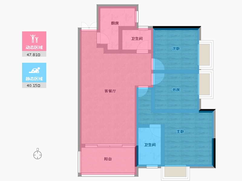 贵州省-贵阳市-贵高速花溪26-77.21-户型库-动静分区