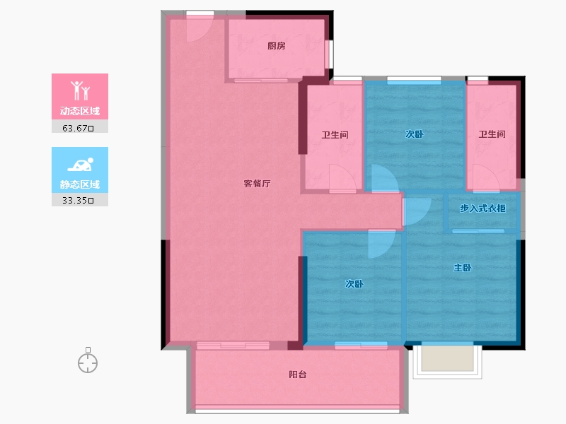 福建省-福州市-中发印象外滩-87.85-户型库-动静分区