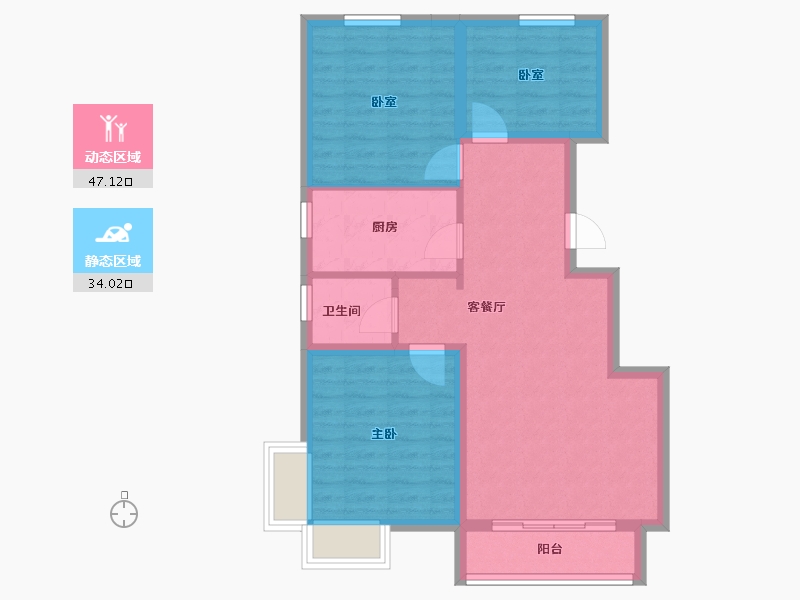 河北省-石家庄市-厚德福城礼著南院-90.00-户型库-动静分区