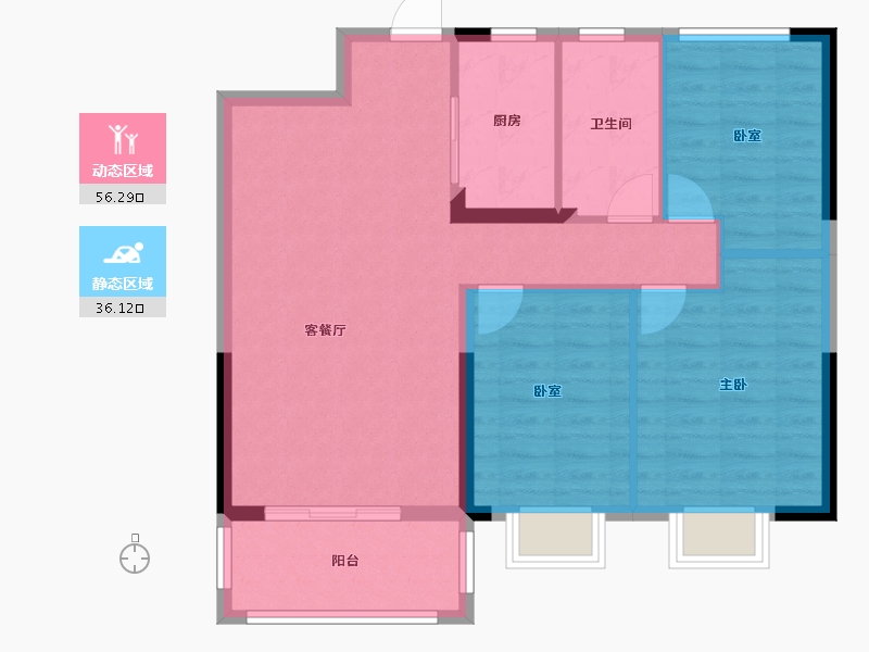 江西省-吉安市-龙城御璟国际-83.77-户型库-动静分区