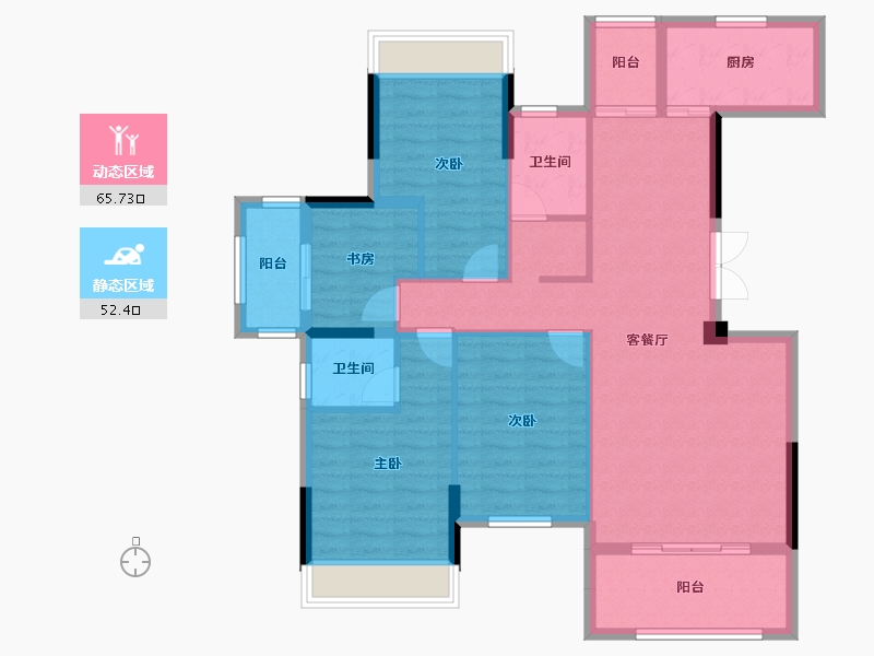 湖北省-咸宁市-公园里学府-106.06-户型库-动静分区