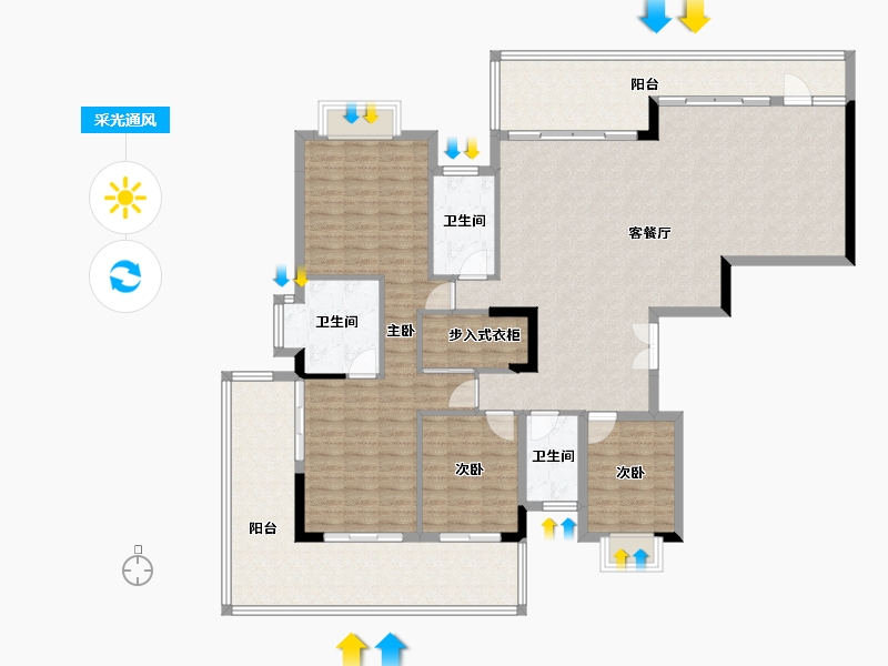 贵州省-贵阳市-贵高速花溪26-167.73-户型库-采光通风