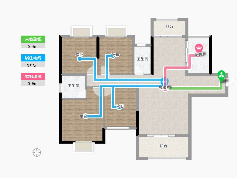 湖南省-邵阳市-龙熙府邸-116.23-户型库-动静线