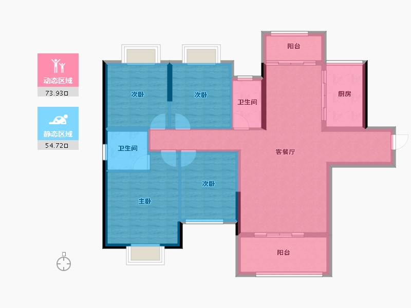 湖南省-邵阳市-龙熙府邸-116.23-户型库-动静分区