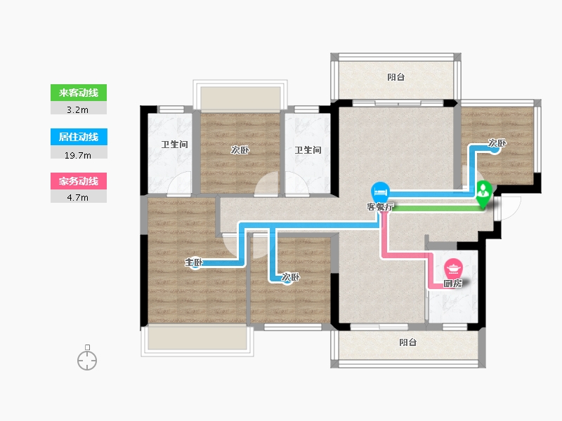 广西壮族自治区-贵港市-贵港雅庭-85.88-户型库-动静线