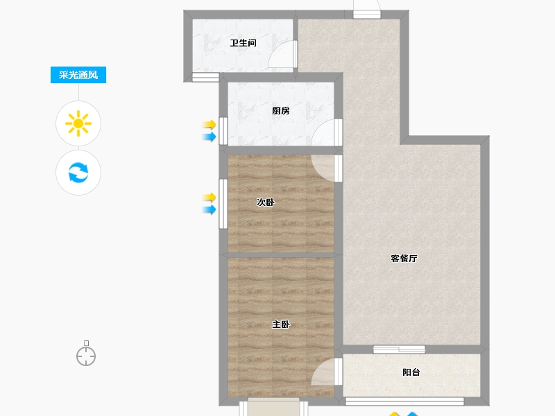 甘肃省-平凉市-新河湾B区-68.15-户型库-采光通风