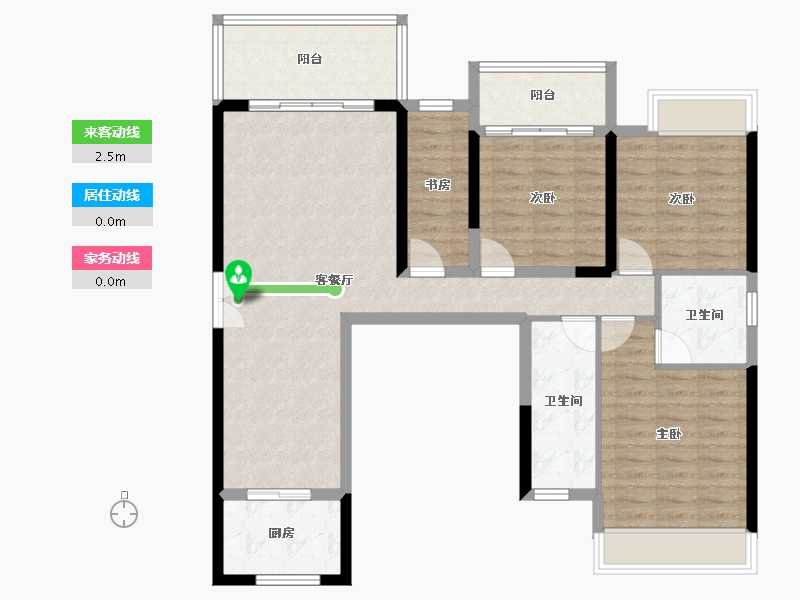 湖南省-株洲市-建宸大院-102.69-户型库-动静线