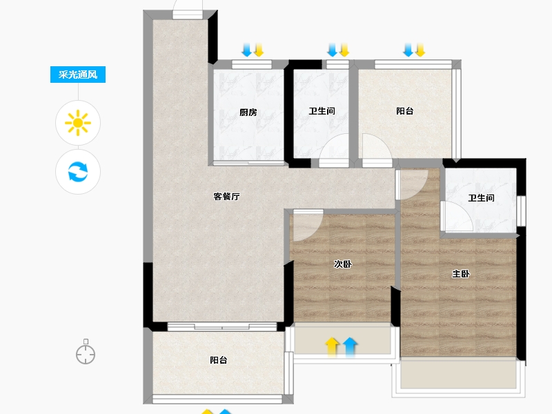 广西壮族自治区-贵港市-贵港天空之城-66.78-户型库-采光通风