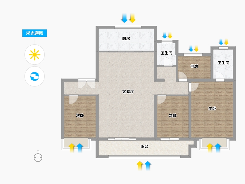 山东省-济宁市-中南珑悦-124.23-户型库-采光通风