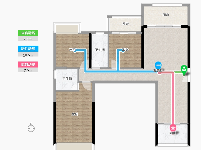 湖南省-株洲市-建宸大院-100.86-户型库-动静线