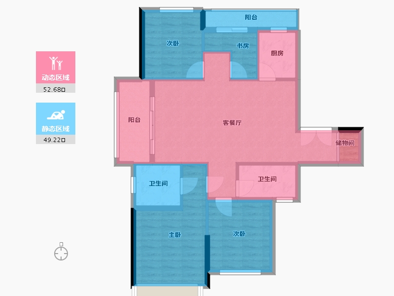 浙江省-丽水市-侨发金宸-95.61-户型库-动静分区