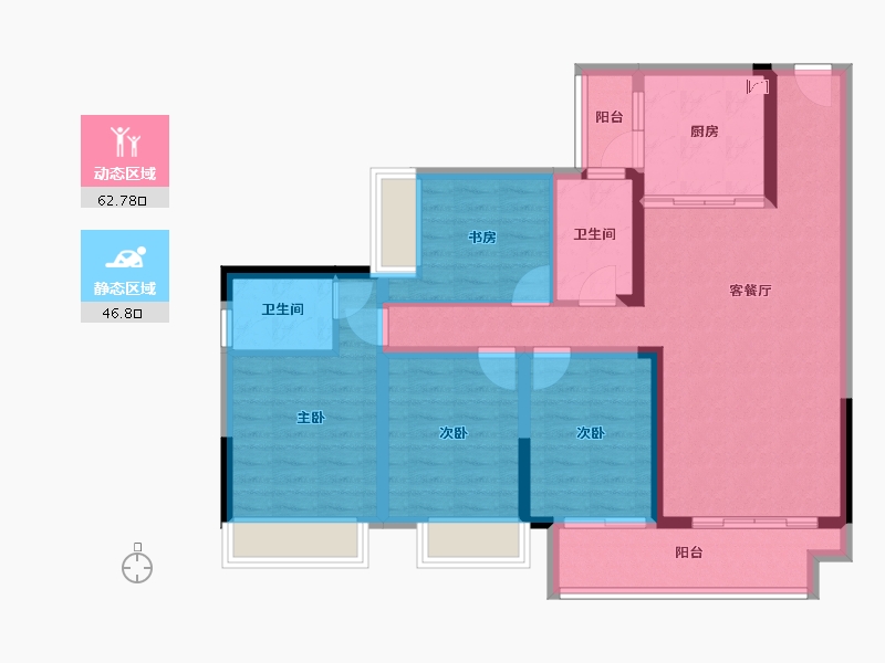 云南省-昭通市-红星国际-96.86-户型库-动静分区