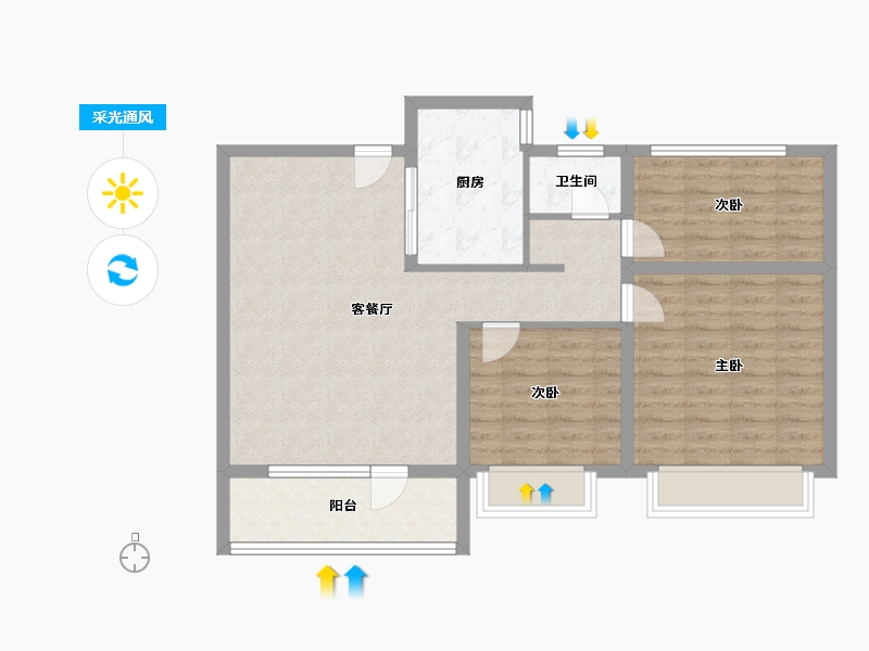 山东省-济宁市-九巨龙孝养城-85.96-户型库-采光通风