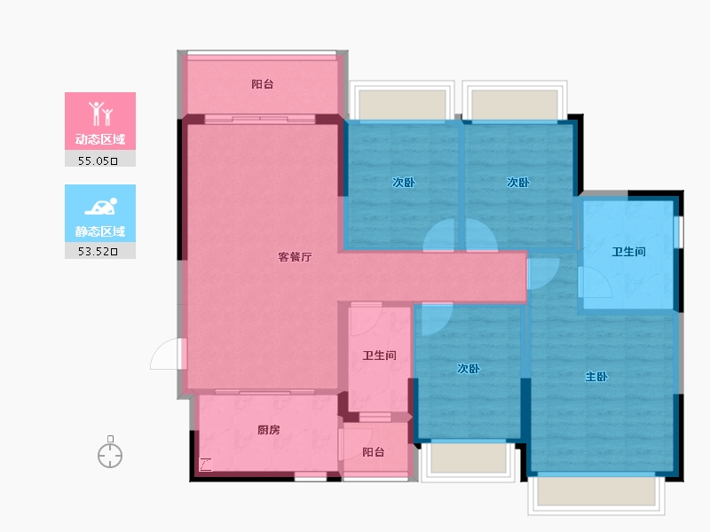 广东省-肇庆市-肇庆恒大帝景-97.53-户型库-动静分区