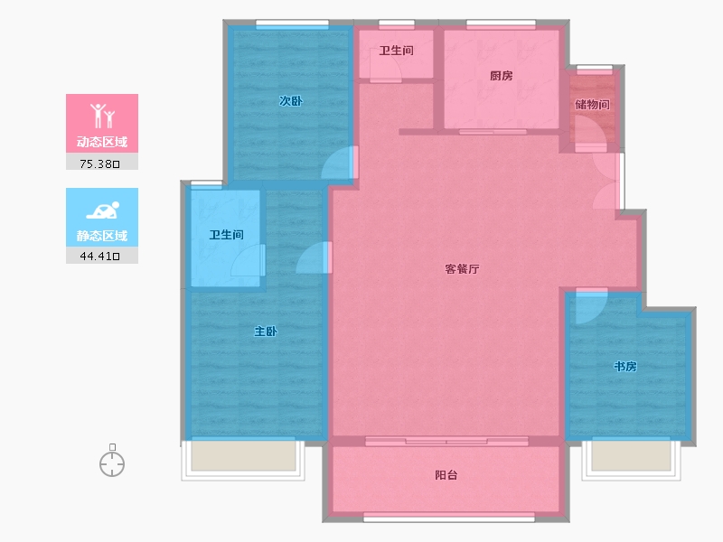 河南省-濮阳市-崛起翎云府-108.30-户型库-动静分区