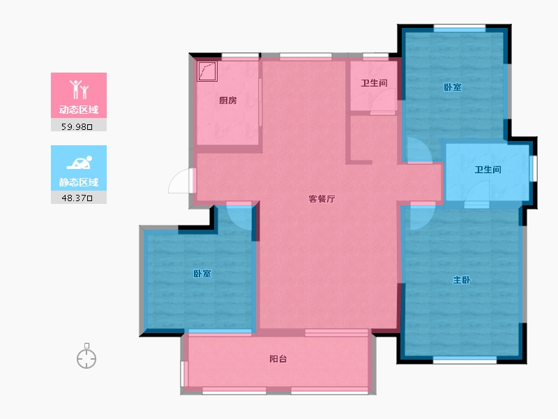 辽宁省-鞍山市-爱家华府-96.02-户型库-动静分区