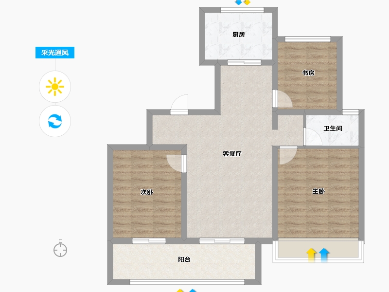 安徽省-滁州市-国兴明珑湾-84.01-户型库-采光通风